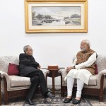 प्रणब मुखर्जी की नरेंद्र मोदी से भेंट