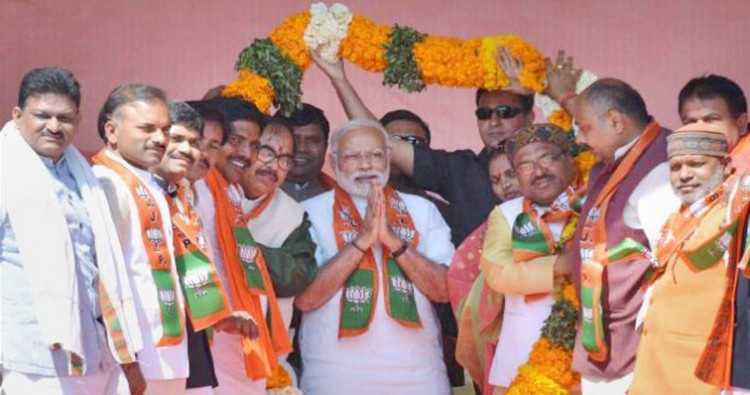 narendra modi in vijay shankhnad rally