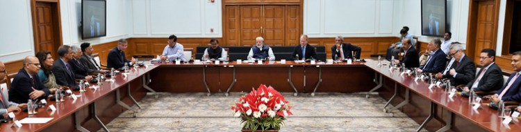 members of usispf calling on the pm narendra modi