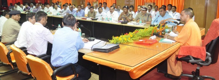 cm yogi adityanath a thorough review of the law and order of gorakhpur division