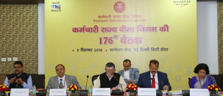 santosh kumar gangwar chairing the 176th meeting of employees' state insurance corporation