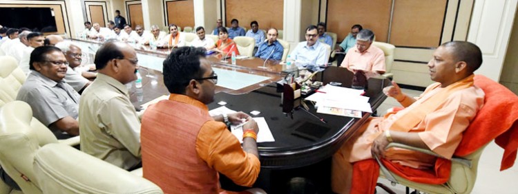 cm yogi adityanath from the delegation of prajapati society