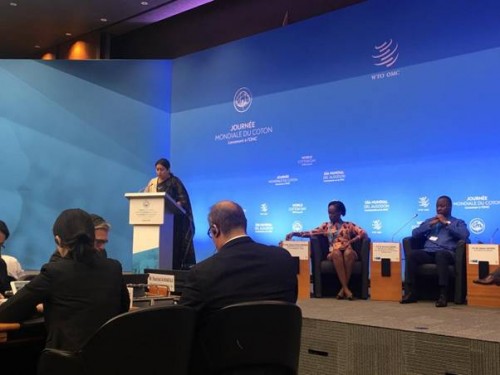 textile minister's address on world cotton day