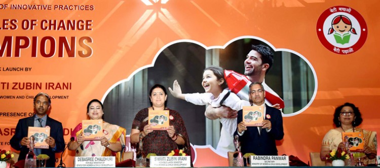 smriti irani releasing a book on success stories of the beti bachao beti padhao initiative