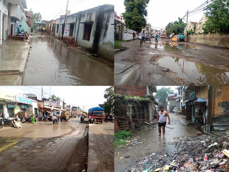 blocked from dirt and water in gonda district to accessible traffic