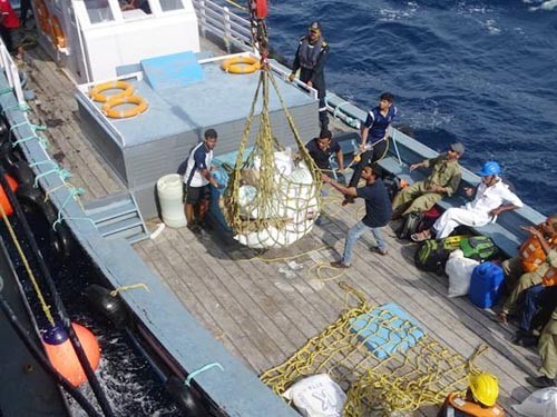 fast relief work in the affected islands of indian navy