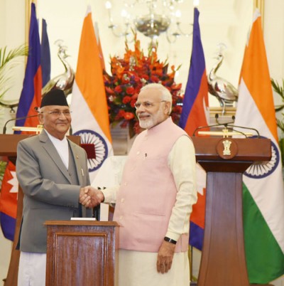 prime minister kp sharma oli and pm narendra modi