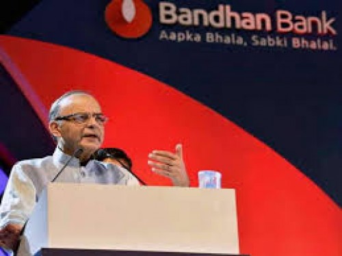 arun jaitley inaugurating the bandhan bank
