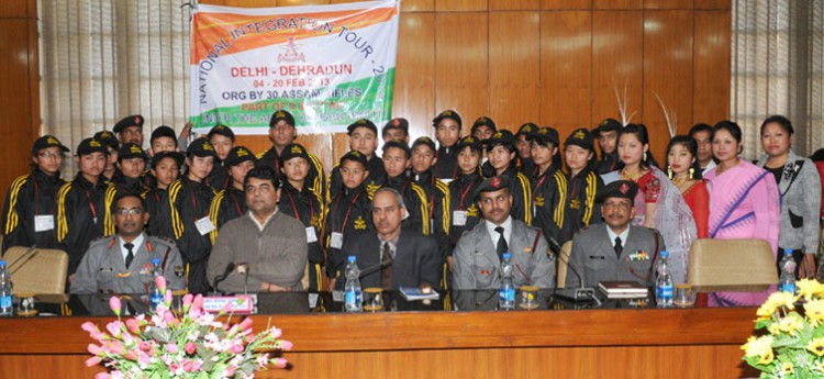 rpn singh with the 25 students of economically backward areas of manipur