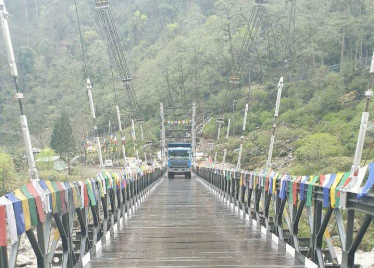 the swing bridge on the teesta river opened today
