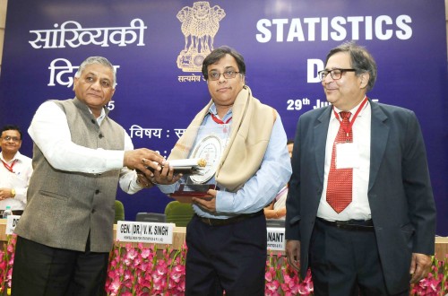 v.k. singh presented the national statistics awards