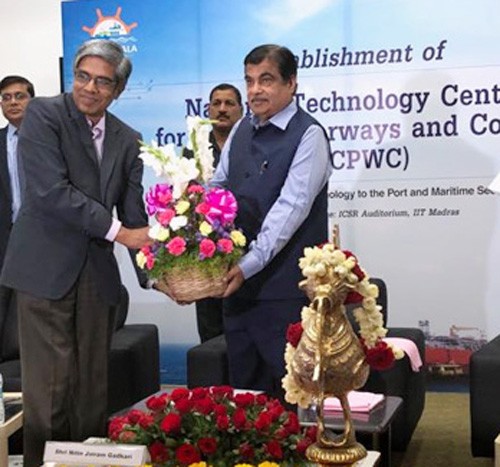 nitin gadkari laid the foundation stone of ntcpwc in iit chennai