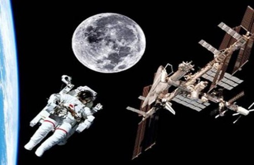 human spacecraft in space