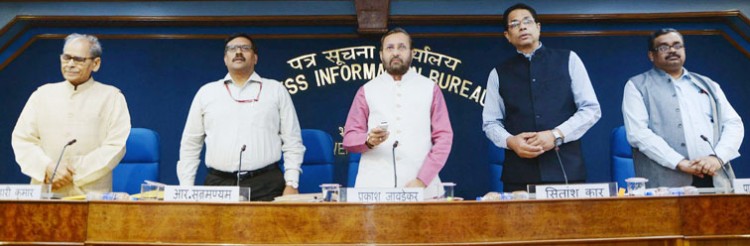 prakash javadekar launching the web 'portals impress and sparc