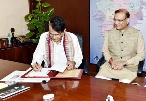 suresh prabhu additional charge of civil aviation