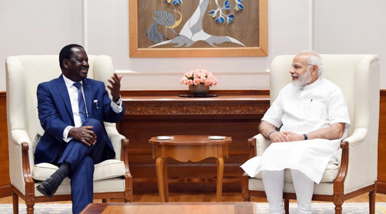 केन्या के पूर्व प्रधानमंत्री मोदी से मिले