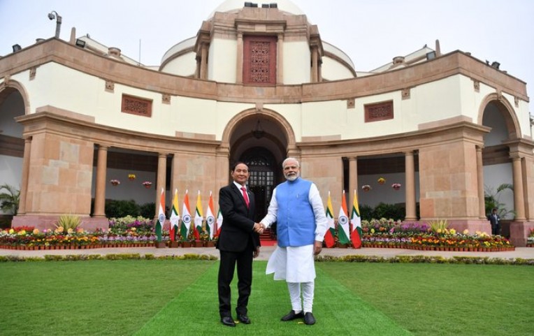 म्यांमार के राष्ट्रपति से मोदी की मुलाकात