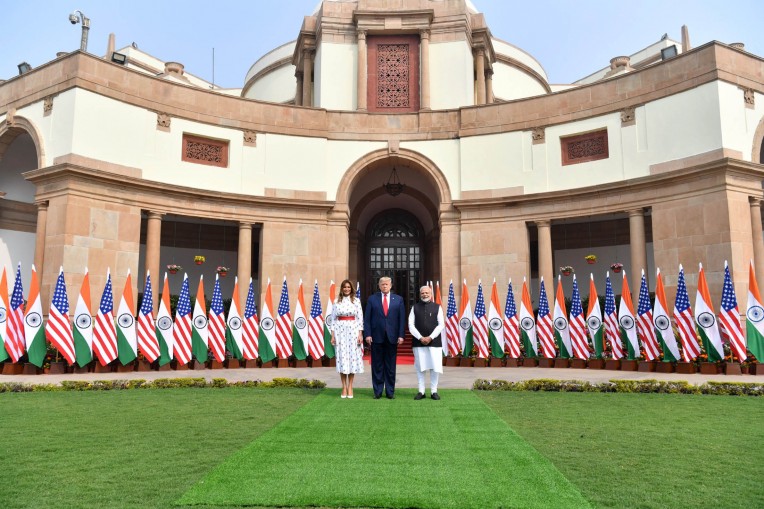 हैदराबाद हाउस में ट्रंप दम्पत्ति संग मोदी