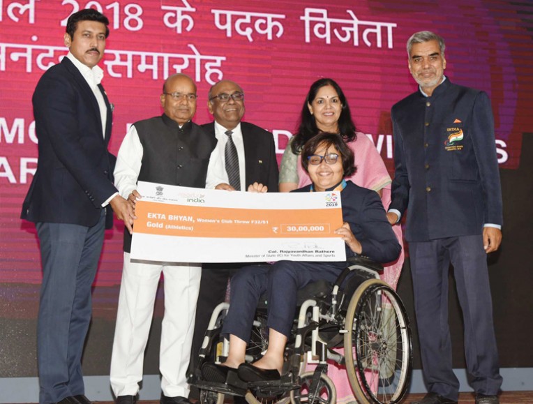 एशियाई पैरा खेलों के विजेताओं का सम्मान