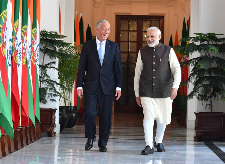 पुर्तगाली राष्ट्रपति और नरेंद्र मोदी