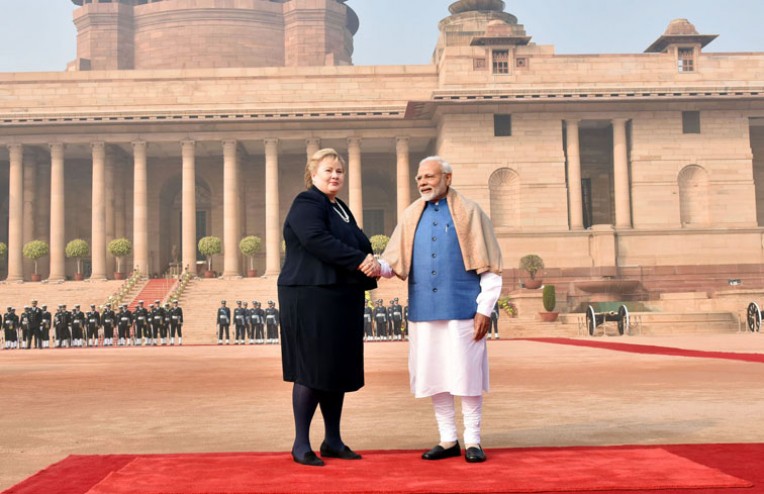 नॉर्वे की प्रधानमंत्री और मोदी