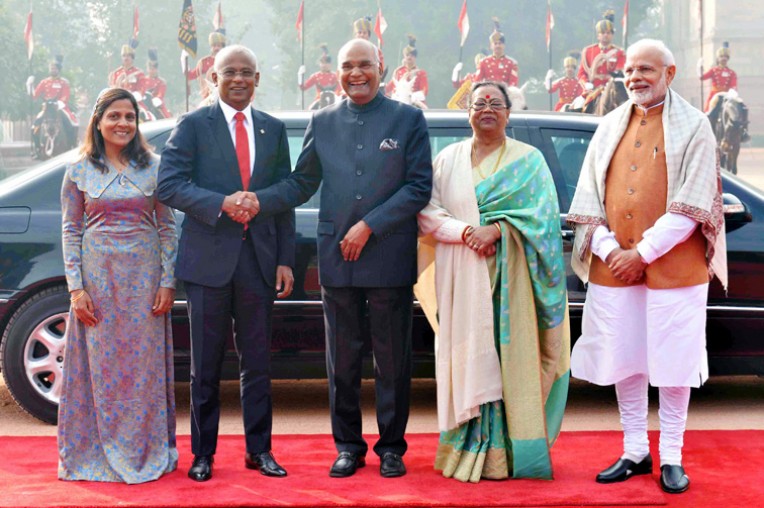 मालदीव राष्ट्रपति का हुआ भव्य स्वागत