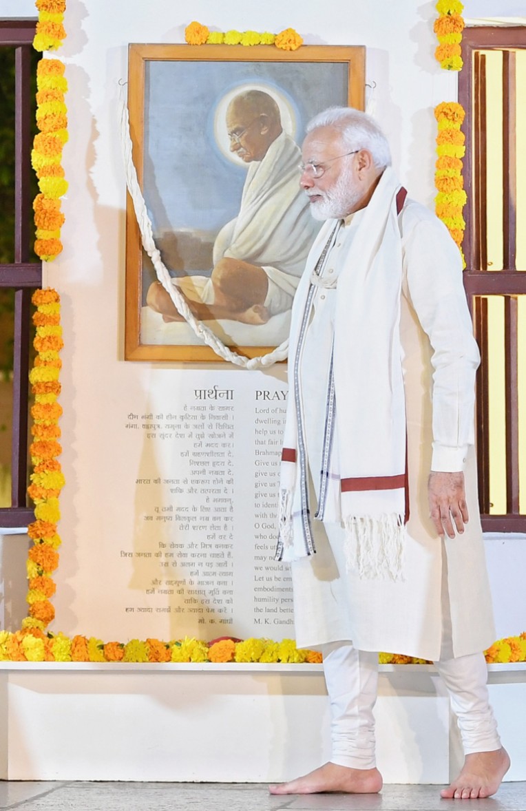 साबरमती आश्रम में प्रधानमंत्री